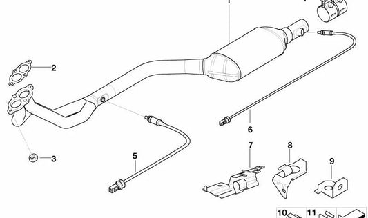 Soporte sonda lambda OEM 11781247998 para BMW E36, Z3. Original BMW.