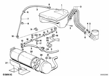 Depósito de compensación OEM 16131153314 para BMW E24. Original BMW.