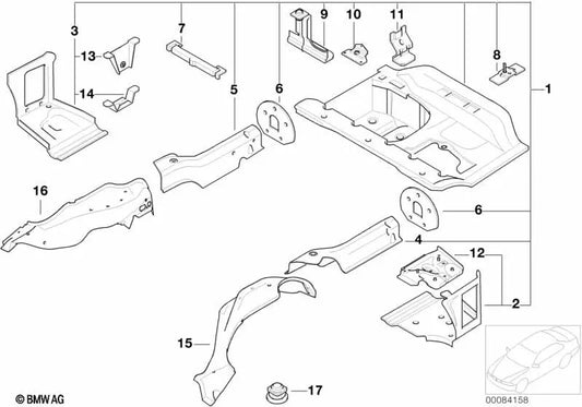 Linke Seite des Kofferraums für die BMW 3 E46 -Serie (OEM 41127038063). Original BMW