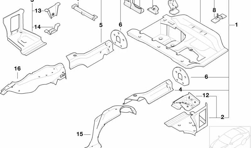 Soporte para gato hidráulico trasero OEM 41127015871 para BMW E46. Original BMW.