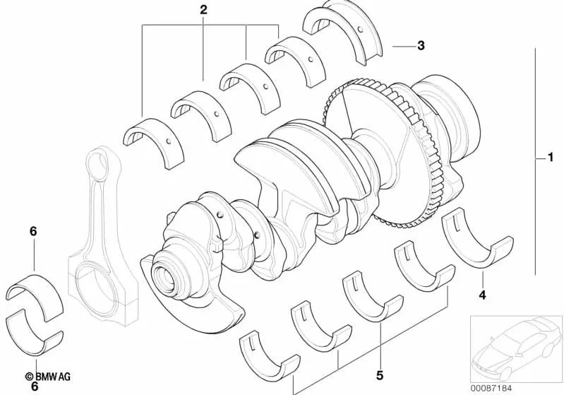 Bucha guia verde para BMW Série 3 E46 (OEM 11211439957). BMW original