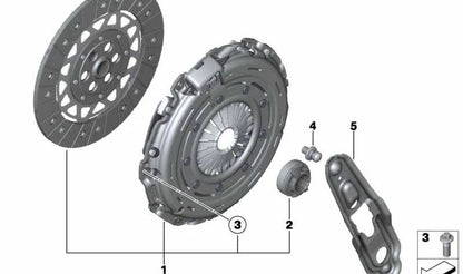 Kit de embrague OEM 21208606067 para MINI R55, R56, R57, R58, R59, R60, R61, 3/20. Compatible con todos los modelos indicados. Recambio original MINI.