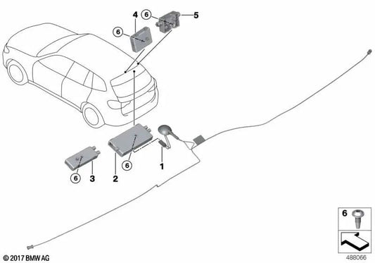 Amplificateur d'antenne AM / FM pour BMW X4 F98, G02 (OEM 65206840262). BMW d'origine