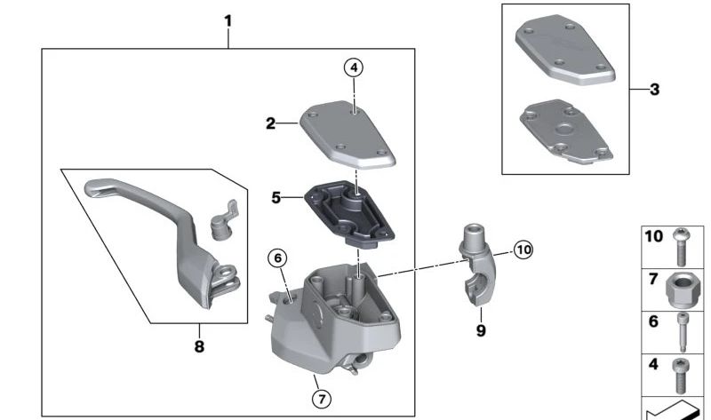 Juego de tapa OEM 32725A818D9 para BMW R 1300 GS, R 1300 GS Adventure, R 1300 RT, R 1300 R, R 1300 RS. Original BMW Motorrad.