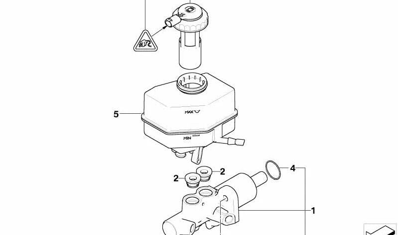 Depósito de líquido de frenos OEM 34333403539 para BMW X3 E83, E83N. Original BMW.