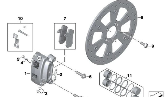 Cadeira de freio traseiro OEM 34219444021 Para motocicletas BMW R18, R18 Classic, R18 B, R18 Transcontinental, R18 Roctane. BMW Motorrad original.