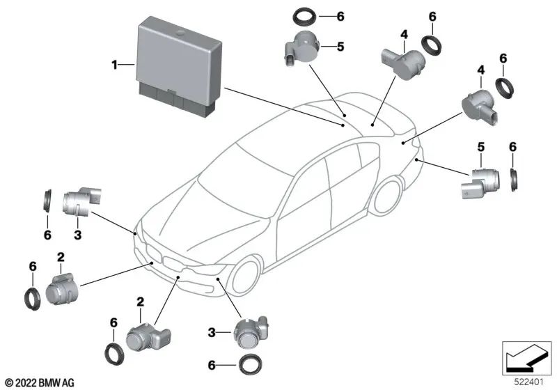 Sensor de Ultrasonido Misanoblau para BMW F52, F48, F48N, F39 (OEM 66206832304). Original BMW