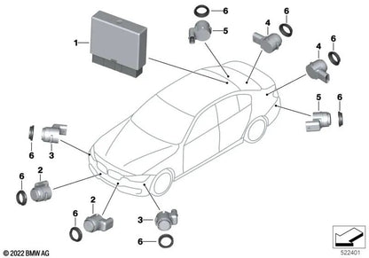 Sensor de Ultrasonido Misanoblau para BMW F52, F48, F48N, F39 (OEM 66206832304). Original BMW