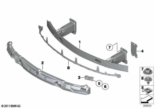 Placa distanciadora delantera OEM 51647233749 para BMW Z4 E89 sDrive18i, sDrive20i, sDrive23i, sDrive28i, sDrive35i, sDrive35is. Original BMW.
