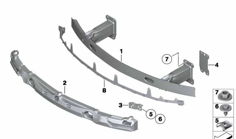 Soporte izquierdo OEM 51117222349 para BMW Z4 E89. Pieza original BMW.