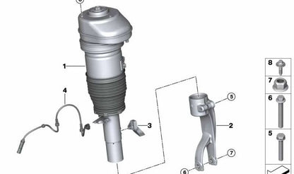 Front left air shock absorber for BMW X5 G05 (OEM 37106869031). Original BMW