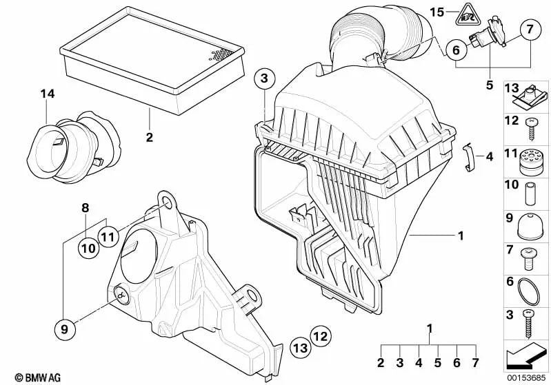 Carcasa de aire crudo izquierda para BMW E65, E66 (OEM 13717571983). Original BMW