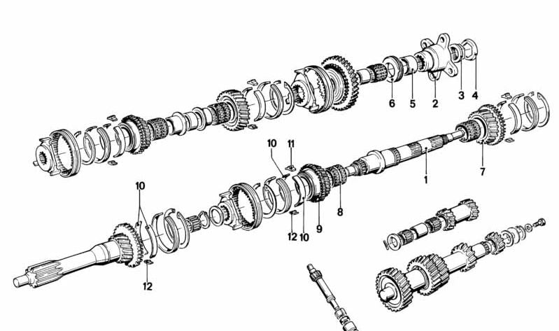 Engranaje 3ª marcha OEM 23221200767 para BMW E12, 114, 1600, 1602, 2002, 2002ti. Compatible con motores M10 y caja manual Getrag 235. Original BMW.