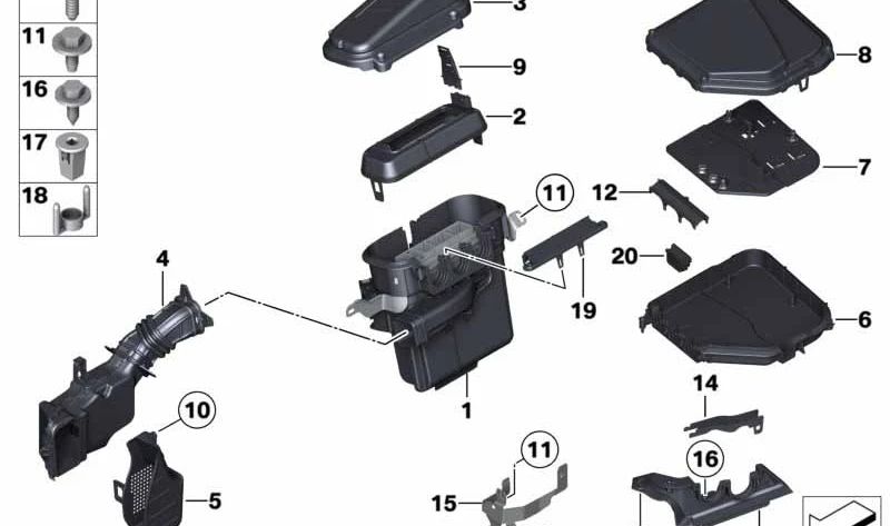 Tapa para BMW Serie 5 F07, F10, F11, Serie 6 F06, F12, F13, Serie 7 F02 (OEM 12907555154). Original BMW.