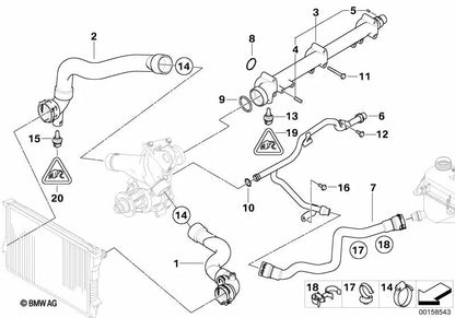 Gasket for BMW Series 3 E46, Z4 E85, E86 (OEM 11537830708). Genuine BMW