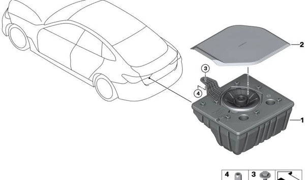 Subwoofer OEM 65132622887 para BMW G26. Original BMW.