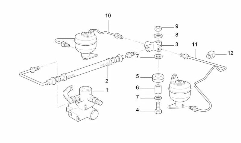 Hydraulic hose OEM 37131091124 for BMW 7 Series (E38). Original BMW.