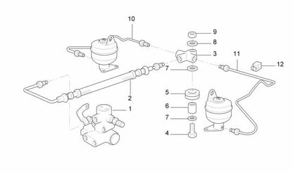 Hydraulic hose OEM 37131091124 for BMW 7 Series (E38). Original BMW.