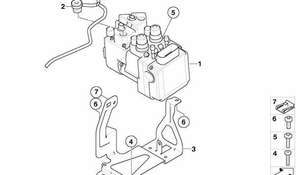 Soporte modulador de presión OEM 34517677083 para BMW Motorrad K1200LT (KK58). Compatible con modelos fabricados entre 01/2004 y 05/2009. Original BMW Motorrad.
