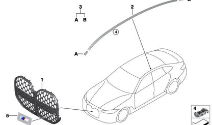 Emblema delantero OEM 51145A1F8C6 para BMW Serie 4 G26. Pieza original BMW. Ideal para reemplazar insignia desgastada o dañada.