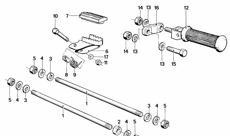 Izquierdo resto OEM 46711242700 for BMW R50, R60, R75, R80, R90, R100. Original BMW.