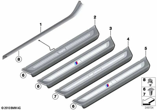 Right illuminated intake cover for BMW 6 Series F13, F13N (OEM 51478051816). Original BMW.