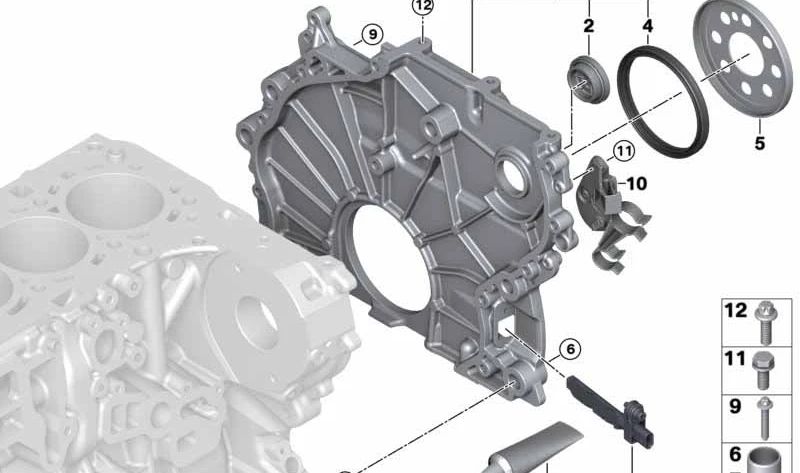 Retén de cigüeñal OEM 11147797490 para BMW E81, E82, E87, E88, F20, F21, F22, F23, F45, F46, E90, E91, E92, E93, F30, F31, F34, G20, G21, F32, F33, F36, E60, E61, F07, F10, F11, G30, G31, F06, F12, F13, G32, F01, F02, G11, G12, G14, G15, G16, E84,