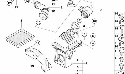 Tubo de admisión de aire OEM 13717788804 para MINI R50 One (DRB11, DRB12) con motor W17. Compatible con modelos de 2003 a 2006. Pieza original MINI.