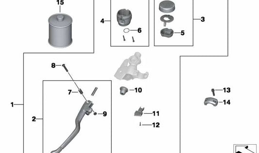 Conjunto embrague vidrio ahumado OEM 32727728849 para BMW Motorrad K 1200 S, K 1300 S. Original BMW Motorrad.