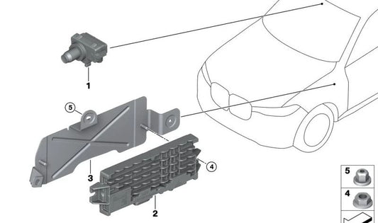 Cámara conducción autónoma OEM 66515A67971 para BMW F70, U06, G60, G61, G68, G90, G70, i20, U11, U12, U10, G45, F95N, G05N, G18N, F96N, G06N, G07N, G09 y MINI U25. Original BMW y MINI.
