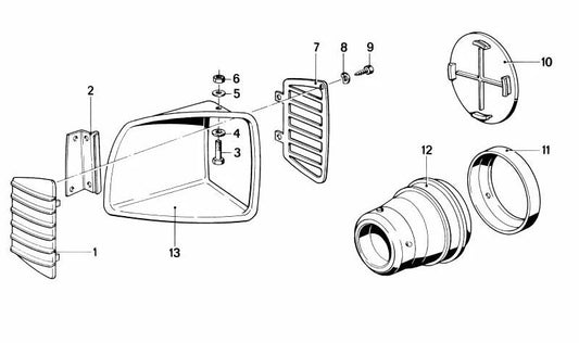 Toma de aire derecha sin pintar OEM 46631239144 para BMW Motorrad R100RT, R100RST, R100TIC, R60/7, R65TIC. Original BMW.