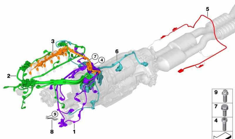 Ignition Coil/Injector Wiring Harness for BMW 3 Series G20N, G21N, 4 Series G26, X3 F97, F97N, X4 F98, F98N (OEM 12518058634). Original BMW