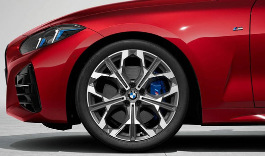 Llanta de aleación original BMW 19" diseño Y-Spoke 1038i OEM 36115A64AF3 para BMW G42, G20, G21, G28, G22, G23. Acabado bicolor frozen midnight glanzgedreht. Original BMW.