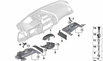 Tapón embellecedor columna de dirección OEM 51459364864 para BMW F90, G30, G31, G38, G32, G11, G12, F91, F92, F93, G14, G15, G16, G05, F95, G06, F96, G07. Original BMW.