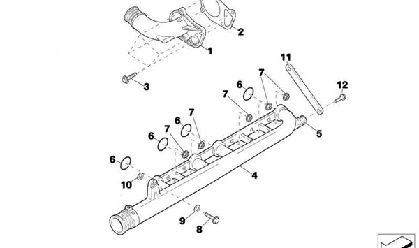 Soporte para sensor de admisión OEM 13541416397 para BMW E46,E60,E61,E65,E66,E83,E85. Pieza original BMW.