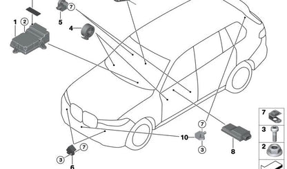 Alfombrilla sensor ocupación asiento acompañante OEM 65779304007 para BMW F90, G30, G31, G32, G11, G12, F15, G05, F85, F16, G06, F86, G07. Original BMW.