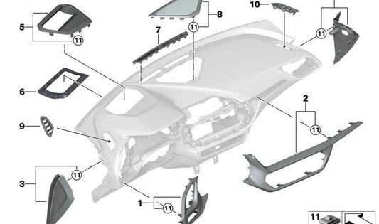 Embellatore destro dell'OEM STAPPIZE 51456823260 per BMW F40 (116d, 116i, 118d, 118i). Compatibile con i modelli dal 07/2019 al 06/2024. BMW originale BMW.