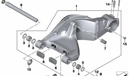 Basculante trasero color plata OEM 33357728376 para motos BMW F 800 GT, F 800 S, F 800 ST. Original BMW Motorrad.