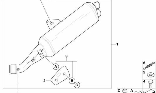 Silenciador deportivo Akrapovic OEM 18127707896 para motos BMW HP2 Megamoto, R1200GS... y más. Original BMW Motorrad.