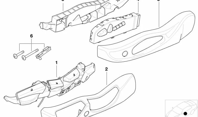 Unidad de control izquierda para BMW E46, E83, E83N, E53, E85, E86 (OEM 52108251625). Original BMW