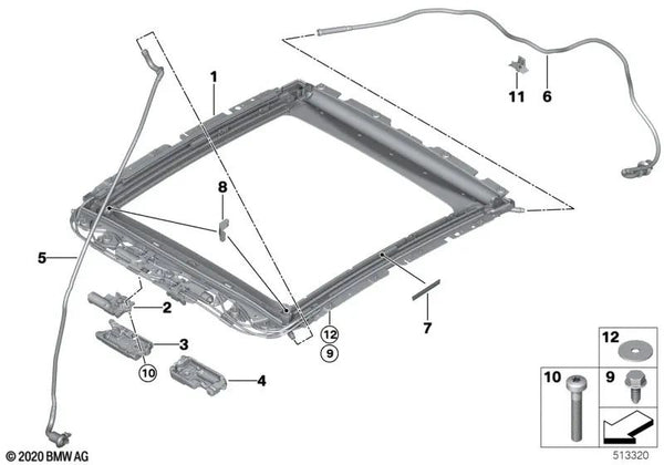 Tubo flexible de desagüe trasero derecho OEM 54107417882 para BMW X7 G07. Original BMW.