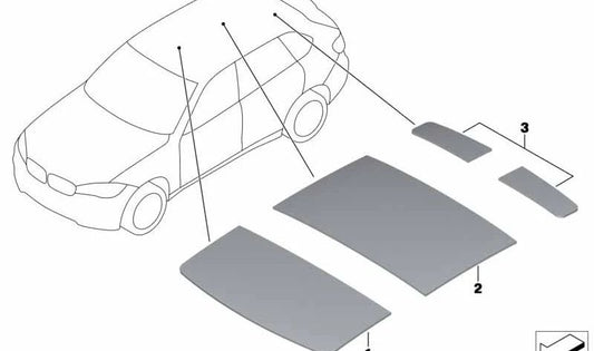Aislante acústico de techo trasero OEM 51489458342 para BMW X5 (F95, F95N, G05, G05N) y BMW X6 (F96, F96N, G06, G06N). Original BMW.