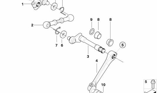 Palanca de mando delantera OEM 46717691681 para motos BMW R 1200 GS Adventure (K25) 2005–2013. Original BMW Motorrad.