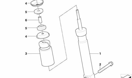 OEM rear shock absorber 33526786524 for BMW E61. Original BMW.