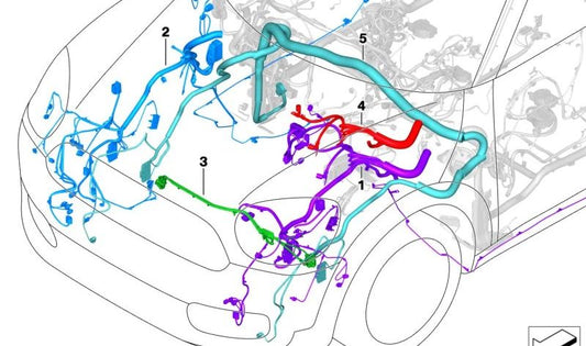 Right front repair cable 61118795453 for Mini F60 Countryman (11/2015 - 07/2020). Original Mini.