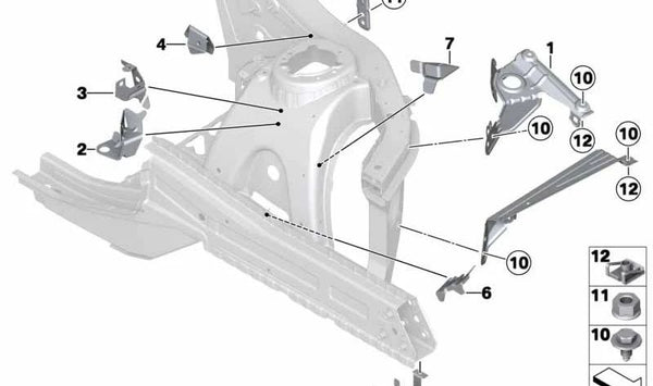 Soporte línea de freno izquierda OEM 41117267091 para BMW F25, F26. Original BMW.