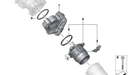 Cuerpo de mariposa OEM 13548512452 para BMW F20, F21, F22, F23, F30, F31, F34, F32, F33, F36, F10, F11, G20, G21, G30, G31, G32, G11, G12, G14, G15, G16, F48, F39, F25, G01, F26, G02, F15, G05, G06, G07. Original BMW.