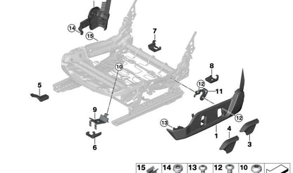 Embellecedor interior izquierdo del asiento OEM 52107304213 para BMW i3 (I01, I01N). Pieza original BMW.