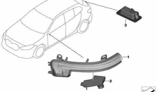 Éclairage d'enregistrement OEM 63267410302 pour BMW F40, F90, G30, G31. BMW d'origine.