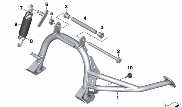 Muelle de suspensión OEM 46528566744 para BMW Motorrad R1200GS (K25), R1200GS Adventure (K25), R1200RT (K26), R1200ST (K28). Compatible con varios años. Pieza original BMW Motorrad.